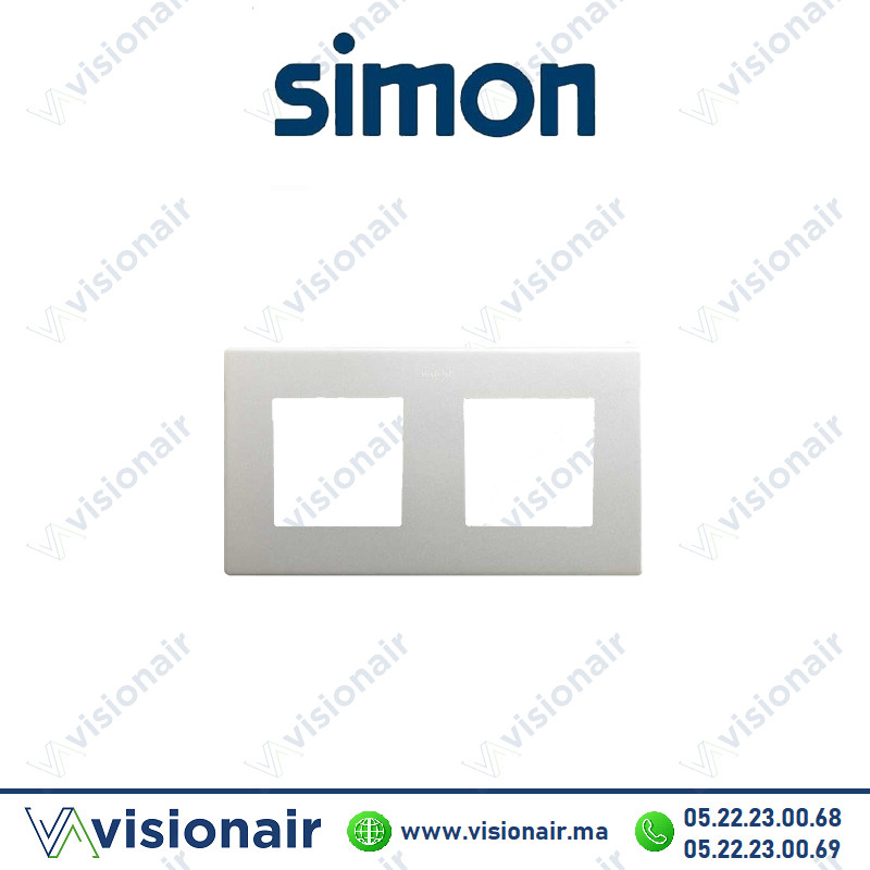 Cadre Simon 270 2 modules Icon Aluminium 27000620-093 Casablanca Maroc