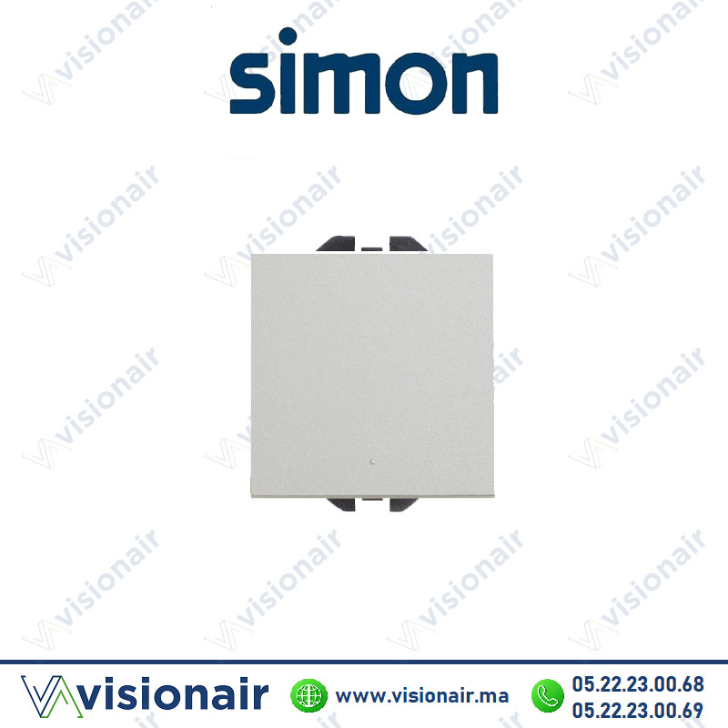 Interrupteur Simon 270 10Ax aluminium 20000101-093 | VISIONAIR Maroc