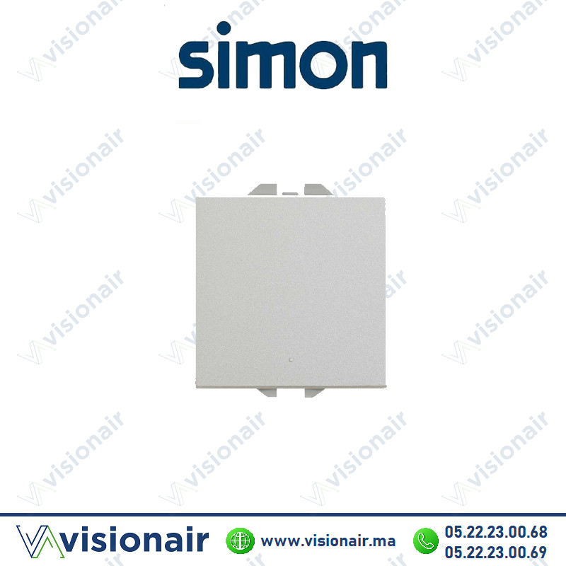 Bouton poussoir Simon 270 neutre aluminium 20000150-093 Casablanca Maroc