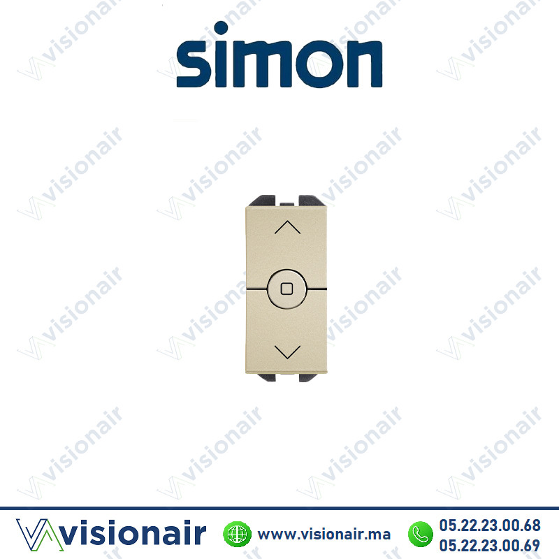 Interrupteur Simon 270 volet roulant étroit champagne 20001333-094 Casablanca Maroc