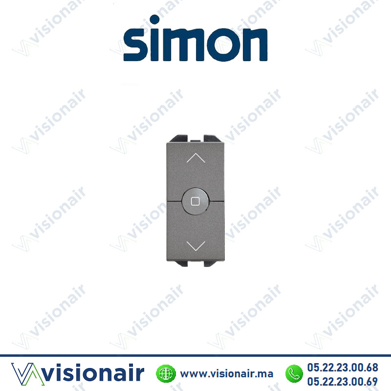 Interrupteur Simon 270 volet roulant étroit Titane 20001333-096 Casablanca Maroc