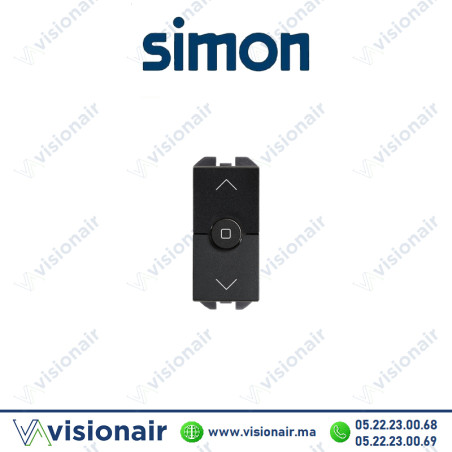 Interrupteur Simon 270 volet roulant étroit Noir mat 20001333-098 Casablanca Maroc
