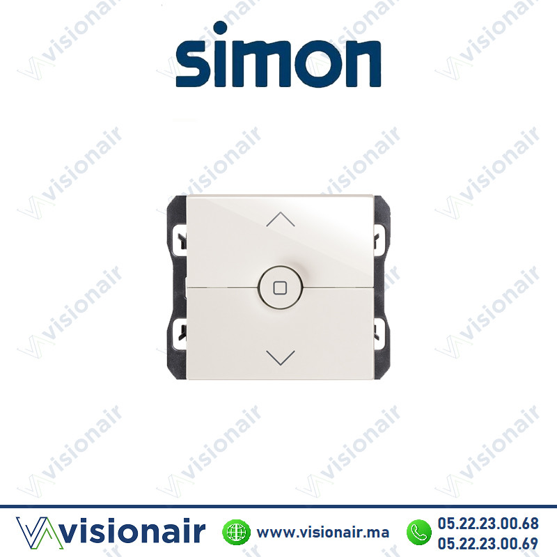 Interrupteur Simon 270 volet roulant large blanc 20000333-090 Casablanca Maroc