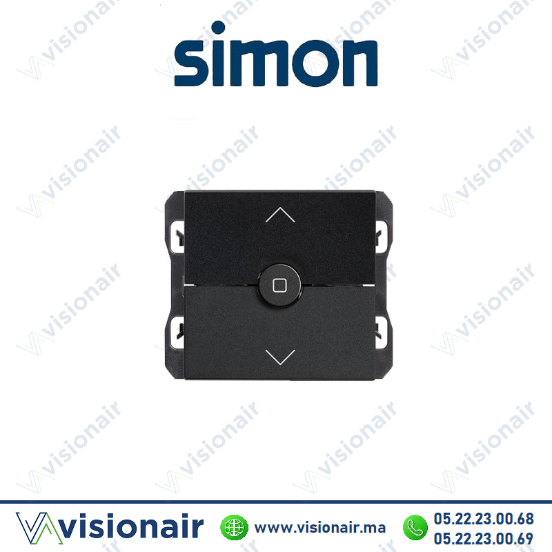 Interrupteur Simon 270 volet roulant large Noir mat 20000333-098 Casablanca Maroc