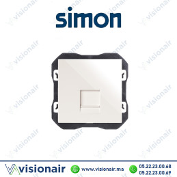 Cache Simon 270 RJ45 avec connecteur blanc 20000187-090 Casablanca Maroc