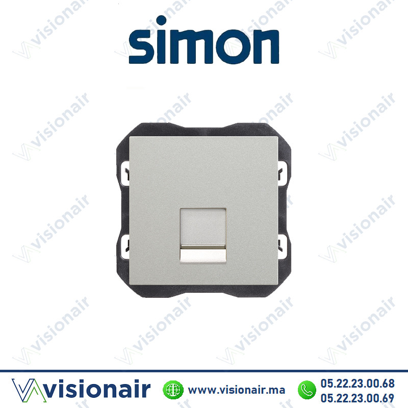 Cache Simon 270 RJ45 avec connecteur aluminium 20000187-093 Casablanca Maroc