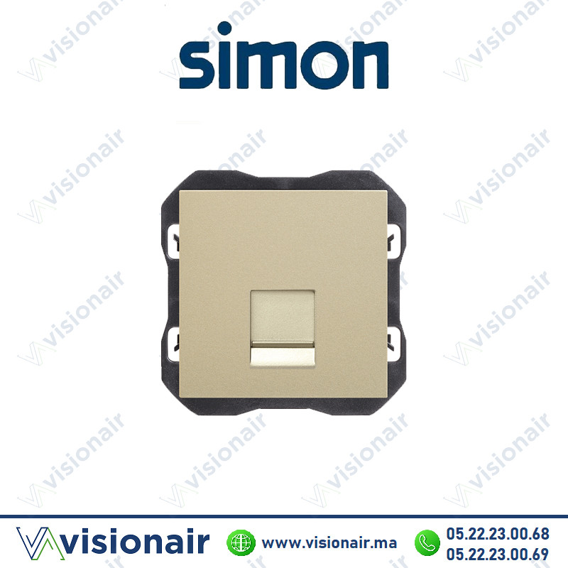 Cache Simon 270 RJ45 avec connecteur champagne 20000187-094 Casablanca Maroc