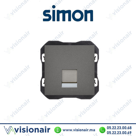 Cache Simon 270 RJ45 avec connecteur Titane 20000187-096 Casablanca Maroc