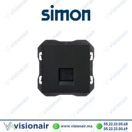 Cache Simon 270 RJ45 avec connecteur Noir mat 20000187-098 Casablanca Maroc