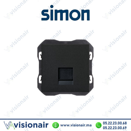 Cache Simon 270 RJ45 avec connecteur Noir mat 20000187-098 Casablanca Maroc