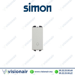 Bouton-poussoir Simon 270 avec cloche gravée étroit aluminium 20001152-093 Casablanca Maroc