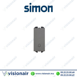 Bouton-poussoir Simon 270 avec cloche gravée étroit Titane 20001152-096 Casablanca Maroc