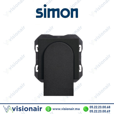 Prise Simon 270 fibre optique double noir mat 20000546-098 Casablanca Maroc