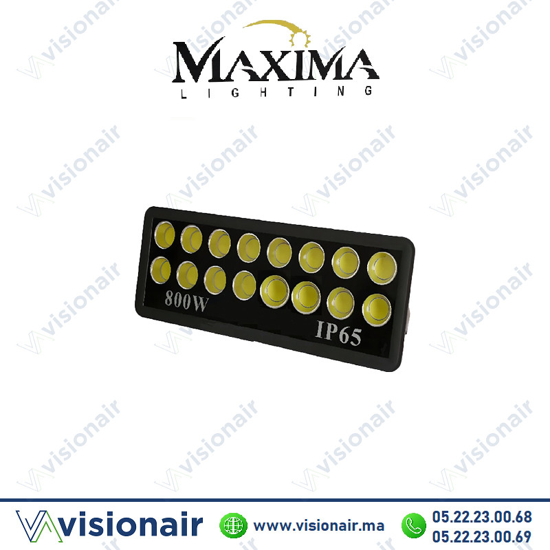 Projecteur LED MAXIMA Lighting 800W 6000°K IP65 Casablanca Maroc