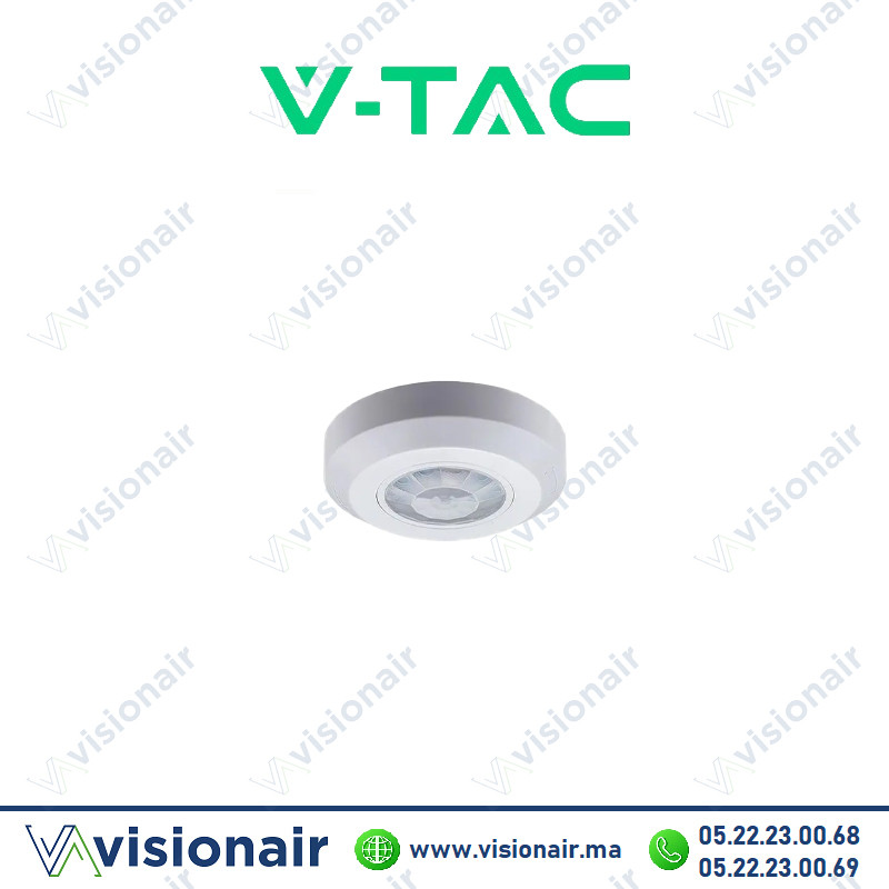 Détecteur de mouvement V-TAC apparent 8M 360° IP20 SKU6606 Casablanca Maroc