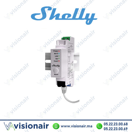 Relais domotique SHELLY Wi-Fi Pro EM compteur avec pince 50A SHELLY-PROEM Casablanca Maroc