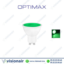Lampe LED GU10 Optimax 8W Vert Casablanca Maroc