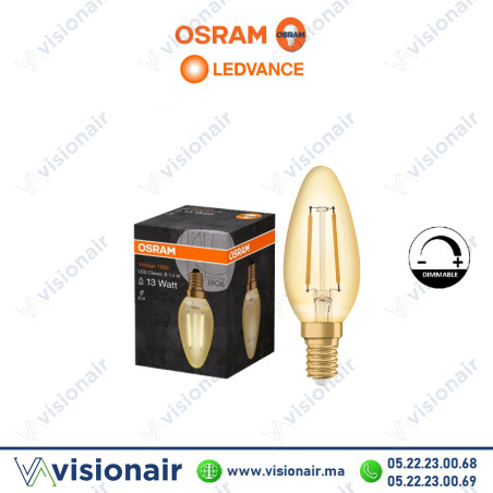 Lampe LED Ledvance Filam Dorée 1.4W E14 2500°K Casablanca Maroc