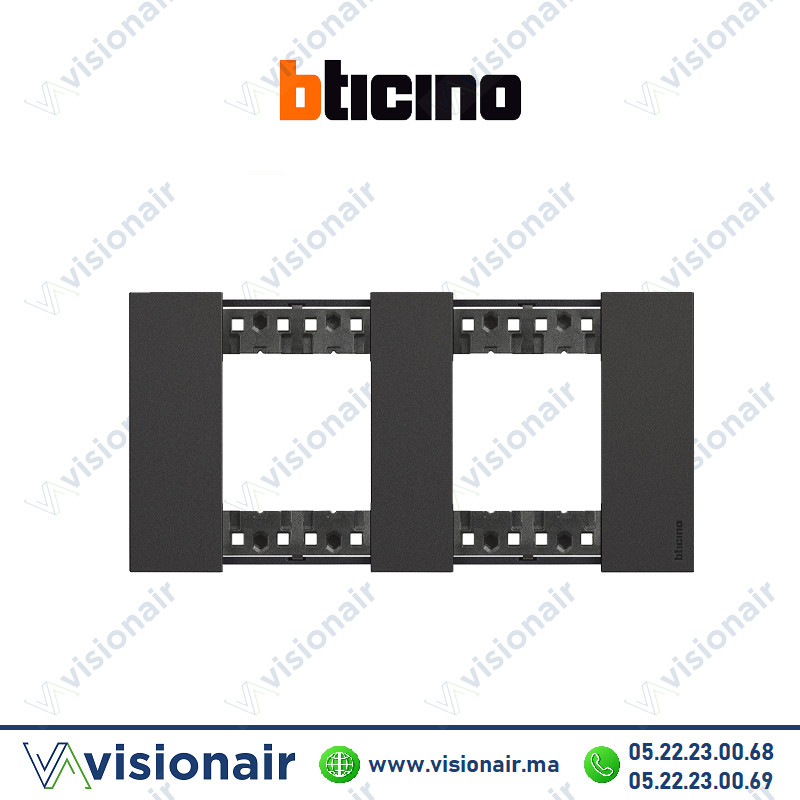 Plaque BTICINO Living Now 2 x 2 modules Noir BTKA4802M2KG Casablanca Maroc