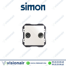 Prise Simon 270 R/TV+Sat large blanc 20000486-090 Casablanca Maroc