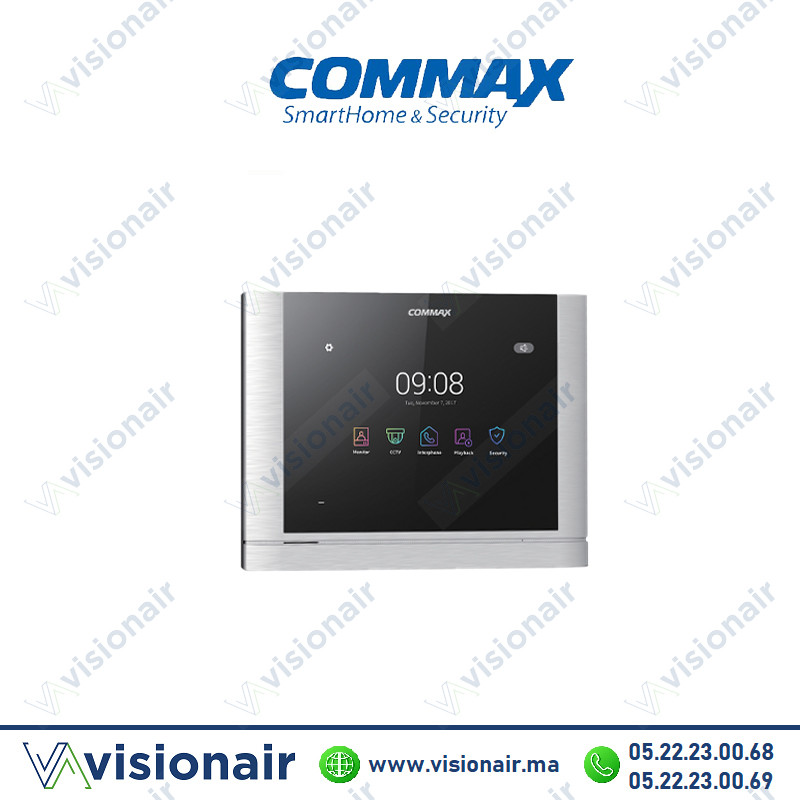 Moniteur vidéophone COMMAX Ecran TFT LCD 7" CAV-70MG2BSSILVER Casablanca Maroc