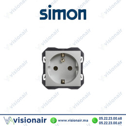 Prise Simon270 2P+T 16A 250V avec système de bornage Aluminium 20000458-093 Casablanca Maroc