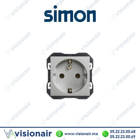 Prise Simon270 2P+T 16A 250V avec système de bornage Aluminium 20000458-093 Casablanca Maroc