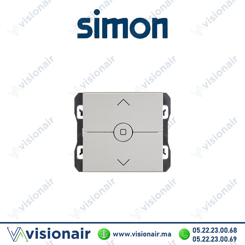 Interrupteur Simon 270 volet roulant large aluminium 20000333-093 Casablanca Maroc