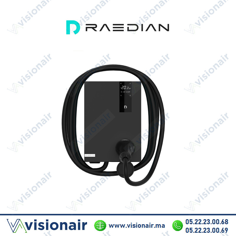 Borne de recharge Raedian NEO 22kW avec câble 5m Wifi/Bluetooth Casablanca Maroc