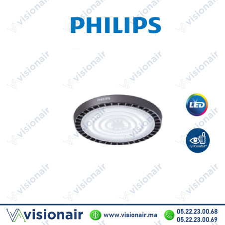 Armature LED industrielle Philips 150W 6500°K BY239P LED195/CW PSU WB GM Casablanca Maroc