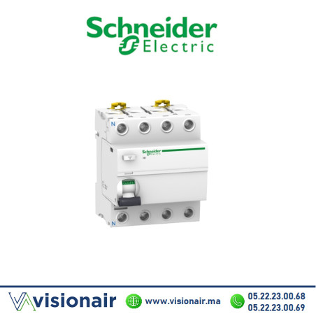 Interrupteur différentiel SCHNEIDER 4P AC 30mA 40A A9R41440 Casablanca Maroc