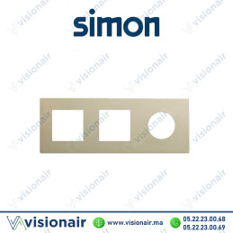 Cadre Simon 270 3 modules 2M large+ prise 2P+T 7190630-094 | Visionair Maroc