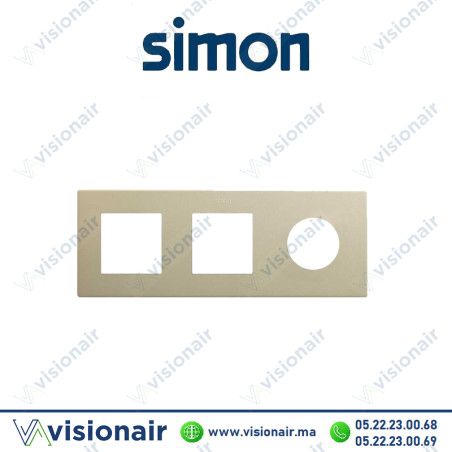 Cadre Simon 270 3 modules 2M large+ prise 2P+T 7190630-094 | Visionair Maroc