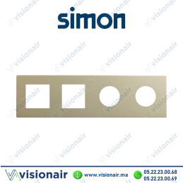 Cadre Simon 270 Minima 4 modules 2M large + 2 prises 2P+T CLEAN champagne 27190640-094 Casablanca Maroc
