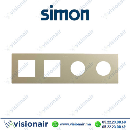 Cadre Simon 270 Minima 4 modules 2M large + 2 prises 2P+T CLEAN champagne 27190640-094 Casablanca Maroc