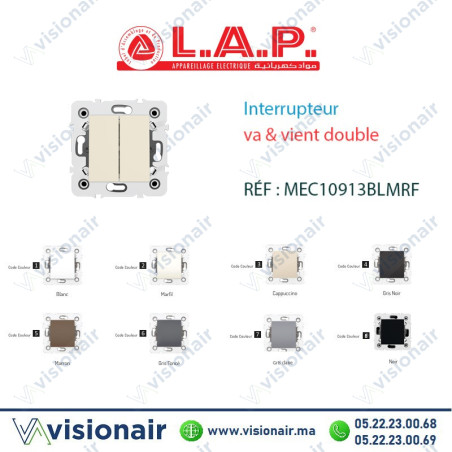 Interrupteur VA & Vient double Marifl LAP Millenium 10913MRF Casablanca Maroc
