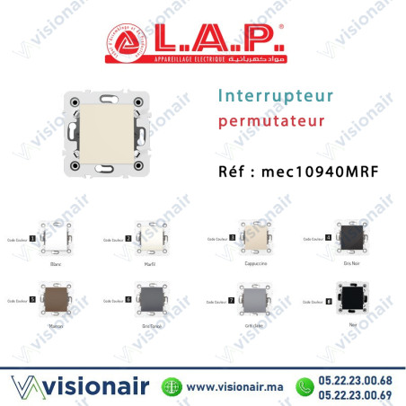 Interrupteur permutateur Marfil LAP Millenium 10940MRF2 Casablanca Maroc