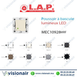 Poussoir à bascule lumineux LAP Millenium Marfil LAP10928MRF2 Casablanca Maroc