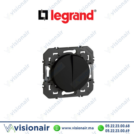 Interrupteur Legrand Dooxie double va et vient Noir mat 600202 Casablanca Maroc