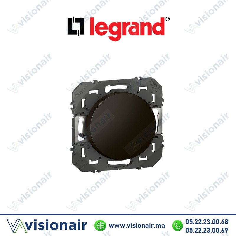 Poussoir simple Legrand Dooxie Noir mat 600204 Casablanca Maroc
