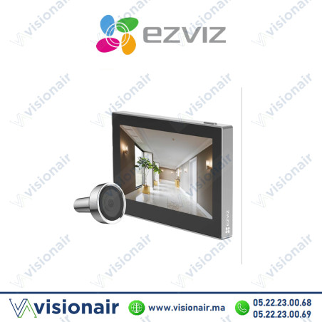Sonnette connectée EZVIZ à judas sans fil 2MP Gris HP2-R100GR Casablanca Maroc