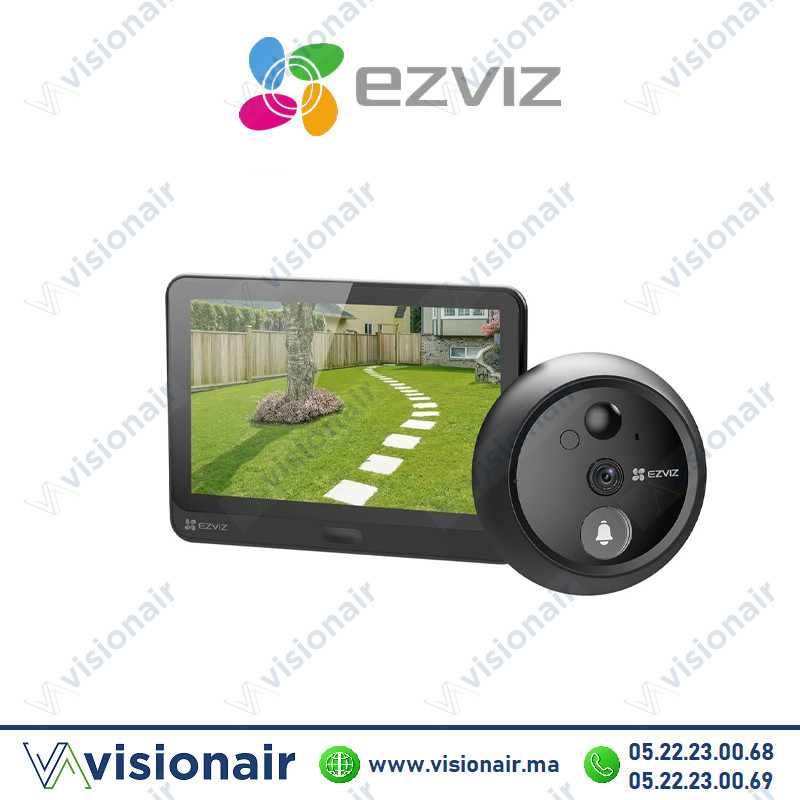 Sonnette EZVIZ à judas sans fil 2MP Noir HP4-R100 Casablanca Maroc