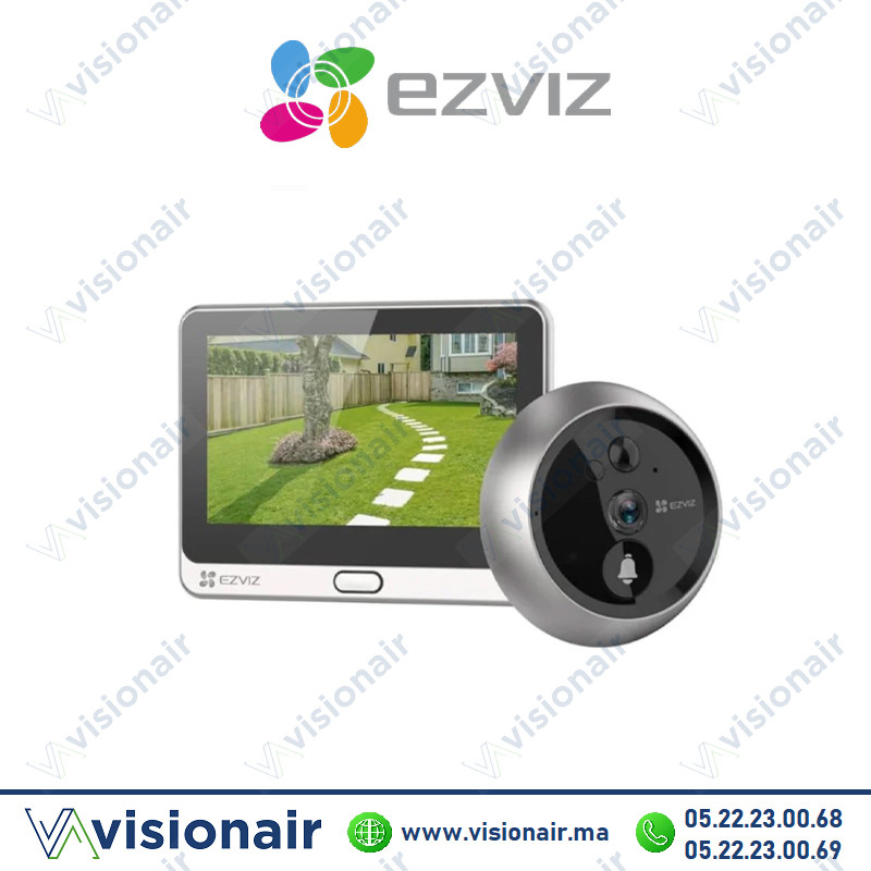 Sonnette EZVIZ à judas sans fil 2MP Argent DP2C-A0 Casablanca Maroc