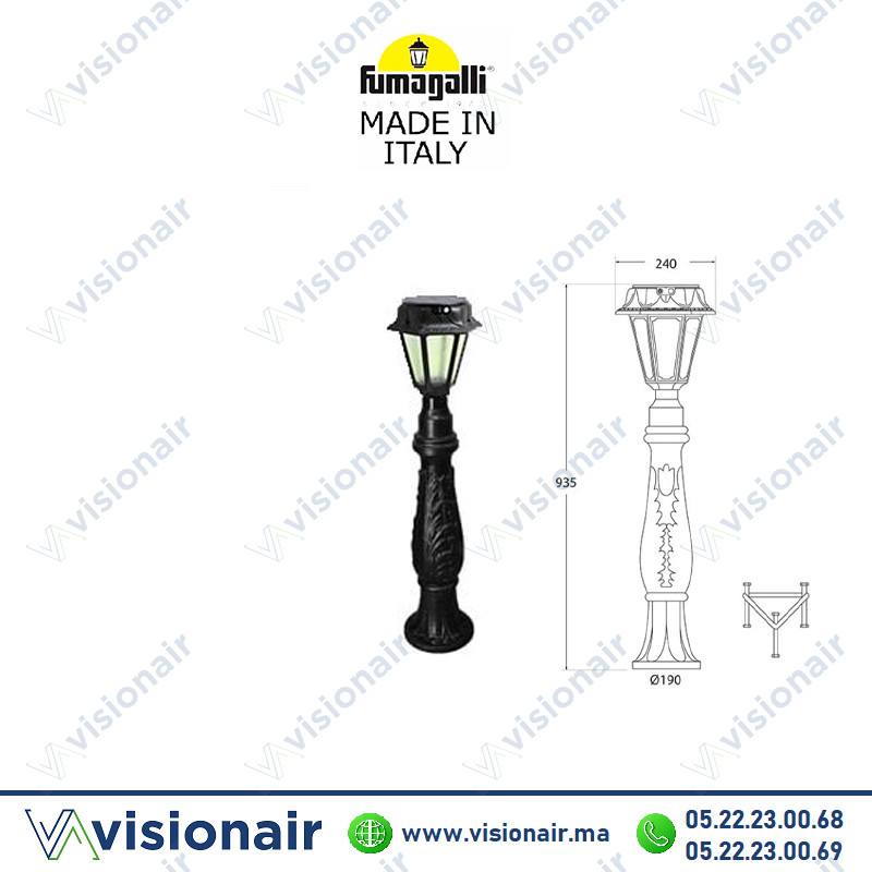 Borne de jardin Fumagalli Rosetta 935 Noir R22.162.S3L Casablanca Maroc
