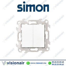 Interrupteur double va & vient SIMON 24 blanc 2410397-030 Casablanca Maroc