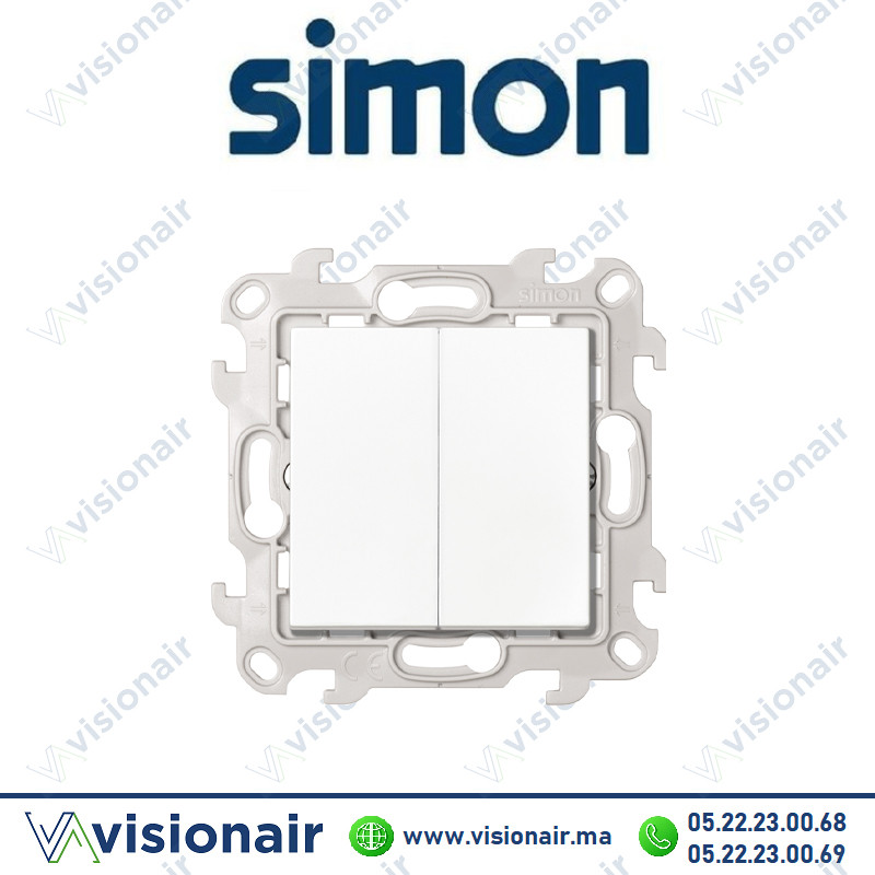 Interrupteur double va & vient SIMON 24 blanc 2410397-030 Casablanca Maroc
