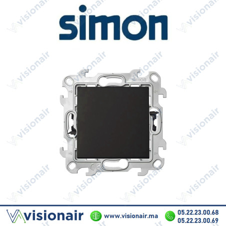 Interrupteur Va & vient SIMON 24 Noir mat 2410201-098 Casablanca Maroc