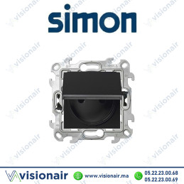Prise 2P+T étanche IP44 SIMON 24 Noir mat 2400447-098 |  Visionair Maroc