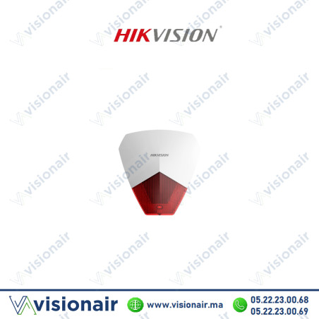 Siréne filaire Hikvision 105dB avec Flash Rouge DS-PS1-R Casablanca Maroc