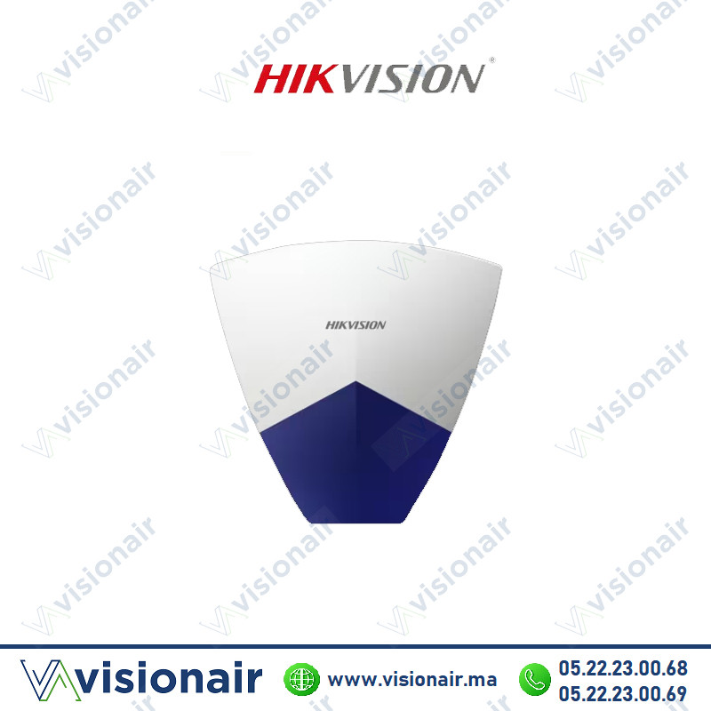 Sirène filaire Hikvision 110dB avec Flash Bleu DS-PS102X/BLUE Casablanca Maroc